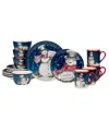 Certified International Snowman Greetings 16pc Dinnerware Set In Multi
