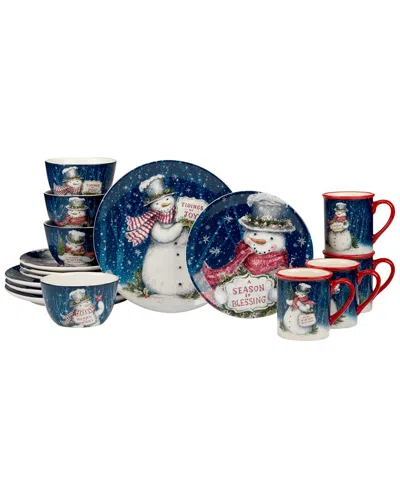 Certified International Snowman Greetings 16pc Dinnerware Set In Multi