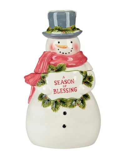 CERTIFIED INTERNATIONAL CERTIFIED INTERNATIONAL SNOWMAN GREETINGS 3D COOKIE JAR