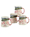 Certified International Snowman Greetings Set Of 4 3d Mugs In Multi