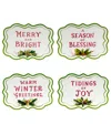 Certified International Snowman Greetings Canape Plates, Set Of 4 In Multi