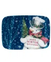 Certified International Snowman Greetings Rectangular Serving Platter In Multi