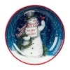 Certified International Snowman Greetings Serving Bowl In Blue
