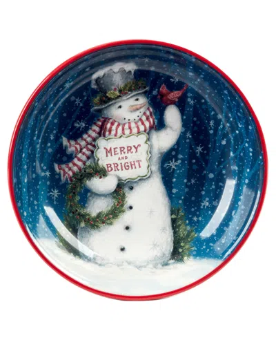 Certified International Snowman Greetings Serving Bowl In Multi