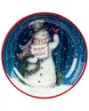 Certified International Snowman Greetings Serving/pasta Bowl