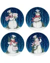 Certified International Snowman Greetings Set Of 4 Dinner Plates