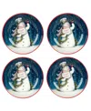 Certified International Snowman Greetings Soup Bowls, Set Of 4 In Multi