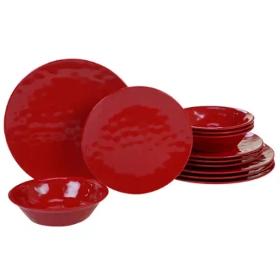 Certified International Solid Color Melamine 12-pc. Dinnerware Set In Red