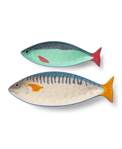 Certified International Something Fishy 2-pc. Platter Set In Multi