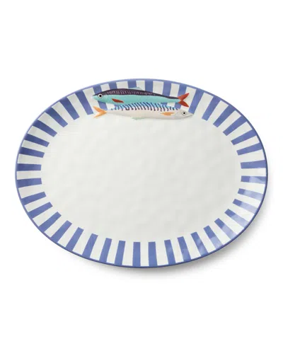 Certified International Something Fishy Oval Platter In Multi