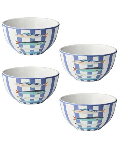 Certified International Something Fishy Set Of 4 Ice Cream Bowls In Multi