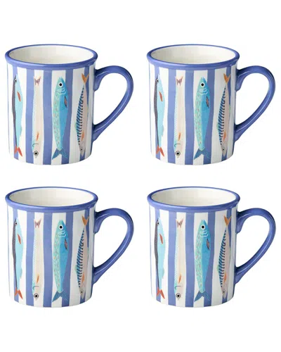 Certified International Something Fishy Set Of 4 Mugs In Multi