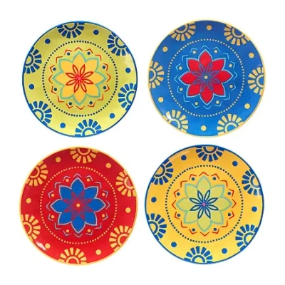 Certified International Spice Love 4-pc. Earthenware Salad Plate In Red