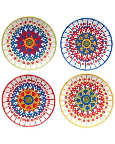 Certified International Spice Love Set Of 4 Canape Plates