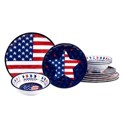 Certified International Stars & Stripes 12 Pc Dinnerware Set In Blue;red