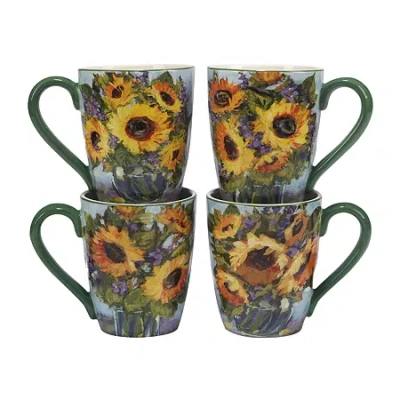 Certified International Sunflower Bouquet 4-pc. Coffee Mug In Yellow