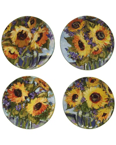 Certified International Sunflower Bouquet Salad Plates (set Of 4)