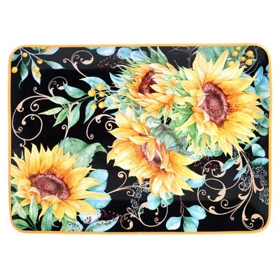 Certified International Sunflower Fields Platter In White