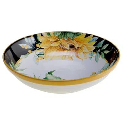 Certified International Sunflower Fields Serving/pasta Bowl In Yellow