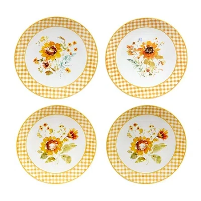 Certified International Sunflower Forever 4-pc. Earthenware Dinner Plate In Yellow