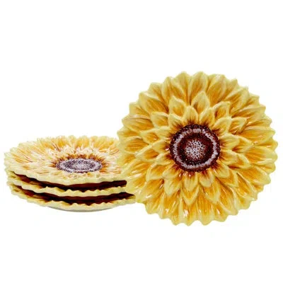 Certified International Sunset Sunflower Dessert Plate In Yellow