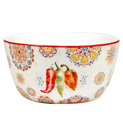 Certified International Sweet & Spicy Deep Bowl In White;green;red