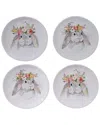 Certified International Sweet Bunny Set Of 4 Dessert Plates