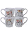 Certified International Sweet Bunny Set Of 4 Mugs