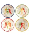 Certified International Sweet Spicy Soup Bowl, Set Of 4 In Red,multi