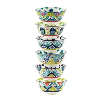 Certified International Talavera 6-pc. Porcelain Ice Cream Bowl In Blue
