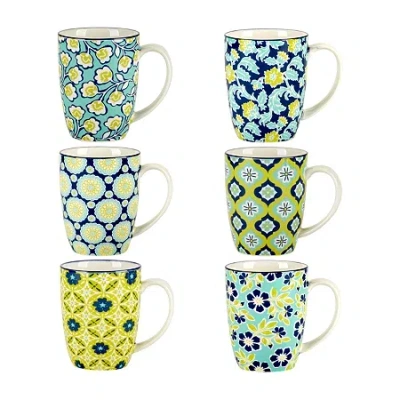 Certified International Tapestry 6-pc. Coffee Mug In Blue