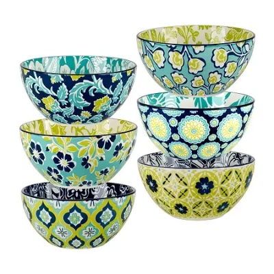 Certified International Tapestry 6-pc. Porcelain Ice Cream Bowl In Blue