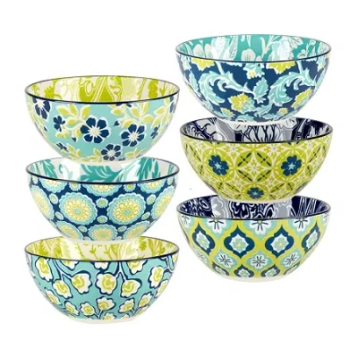 Certified International Tapestry 6-pc. Porcelain Fruit Bowl In Multi