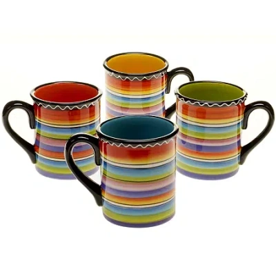 Certified International Tequila Sunrise Set Of 4 Mugs In Multi