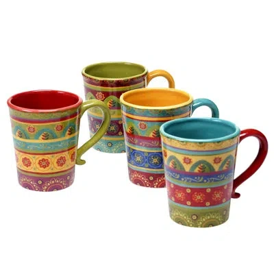 Certified International Tunisian Sunset 4 Piece Mug Set In Assorted