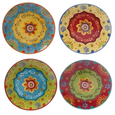 Certified International Tunisian Sunset Set Of 4 Dinner Plates In Multi