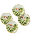 Certified International Tuscany Set Of 4 Canape Plates In Green