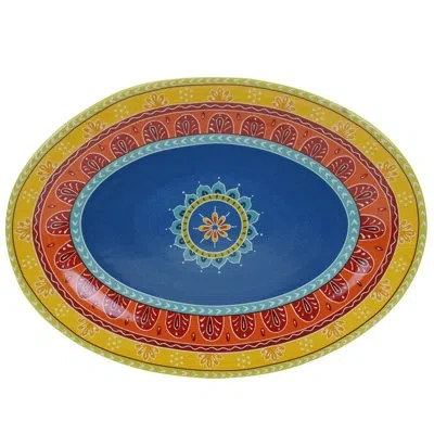 Certified International Valencia Platter In Blue;red;orange