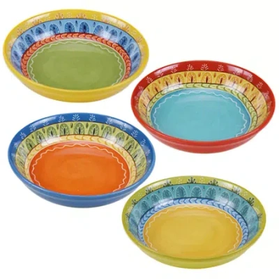 Certified International Valencia Set Of 4 Soup/pasta Bowls In Multi