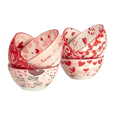 Certified International Valentine's Day 6-pc. Porcelain Cereal Bowl In Red