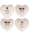 Certified International Valentine's Day Tidbit Plates, Set Of 4 In Pink