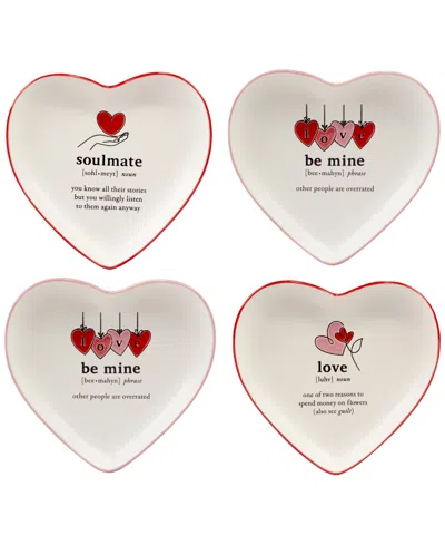 CERTIFIED INTERNATIONAL VALENTINE'S DAY TIDBIT PLATES, SET OF 4