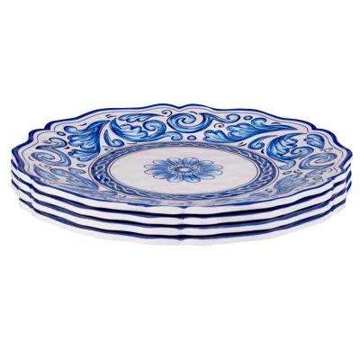 Certified International Veranda Melamine Set Of 4 Dinner Plate 11" In Blue;white