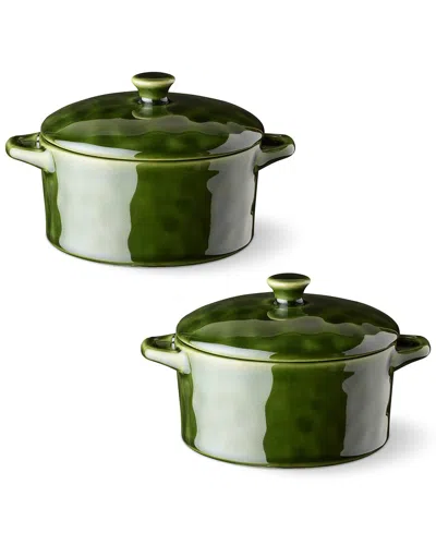 Certified International Verde Set Of 2 Round Mini Bakers In Green