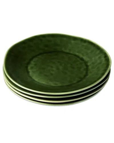 Certified International Verde Set Of 4 Dinner Plates In Green