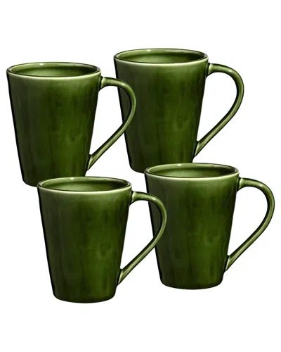 Certified International Verde Set Of 4 Mugs In Green