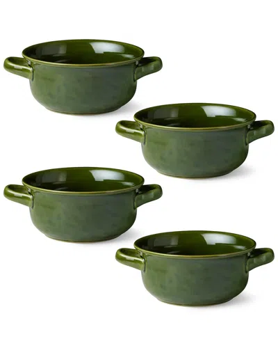 Certified International Verde Set Of 4 Soup Crocks In Green