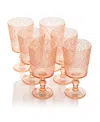 Certified International Set Of 6 Victoria 14oz Acrylic All Purpose Goblets In Blush