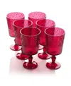 Certified International Set Of 6 Victoria 14oz Acrylic All Purpose Goblets In Ruby