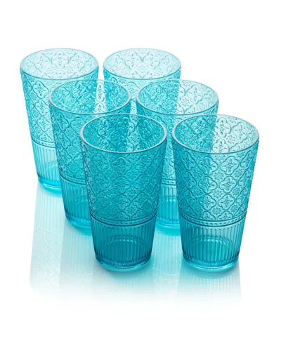 CERTIFIED INTERNATIONAL VICTORIA ACRYLIC ICE TEA GLASSES, SET OF 6